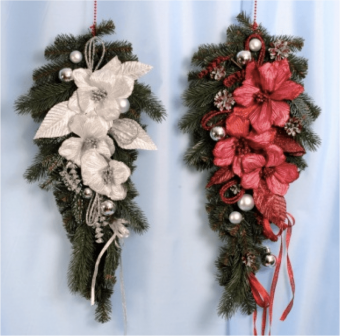 Ветка с литыми веточками декорирована магнолиями ЕЛ-14