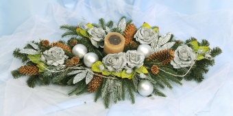 Композиция в плетеных корзинах со свечой ЕЛ-1